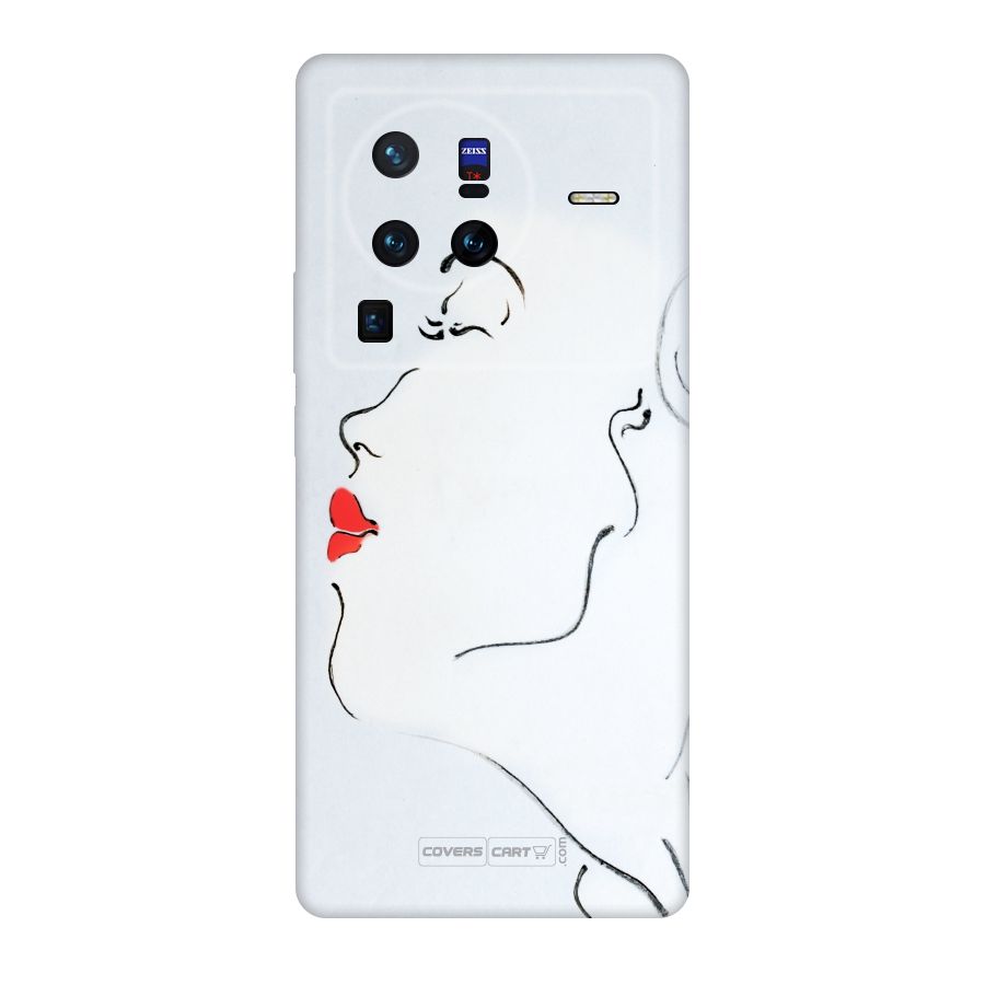 Girl in Red Lipstick Original Polycarbonate Back Case for Vivo X80