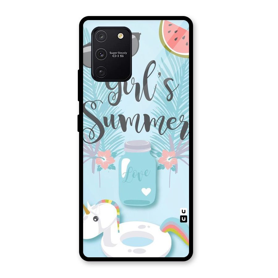 Girls Summer Glass Back Case for Galaxy S10 Lite