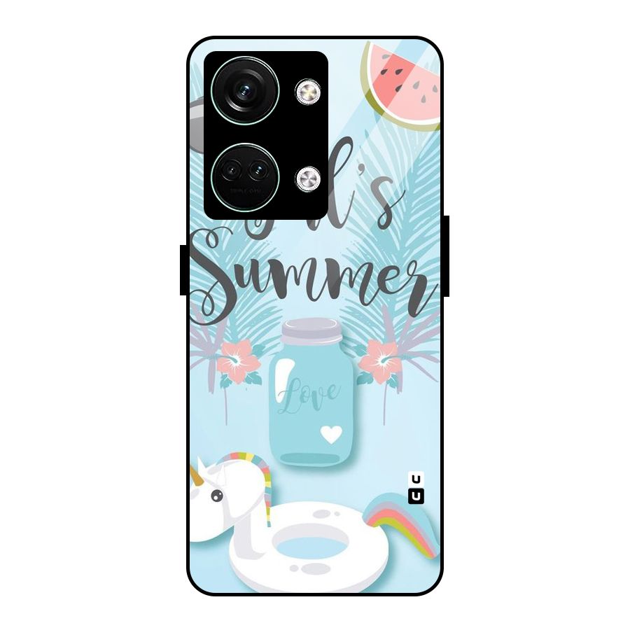 Girls Summer Glass Back Case for Oneplus Nord 3