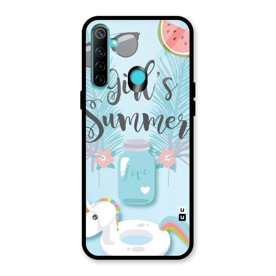 Girls Summer Glass Back Case for Realme Narzo 10