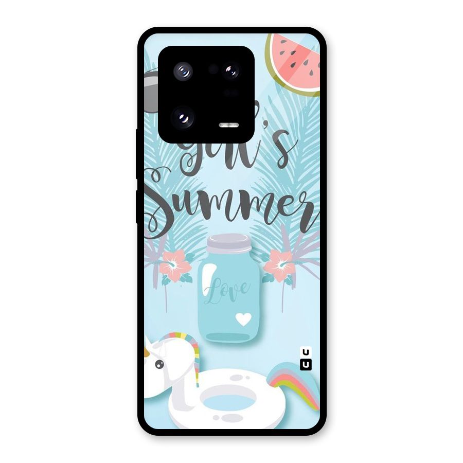 Girls Summer Glass Back Case for Xiaomi 13 Pro