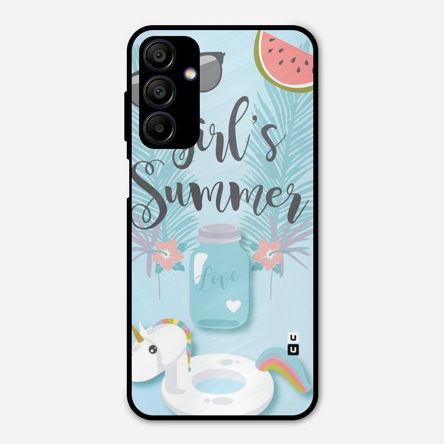 Girls Summer Metal Back Case for Galaxy A15 5G