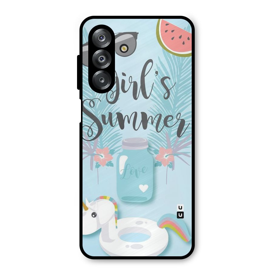 Girls Summer Metal Back Case for Galaxy A26