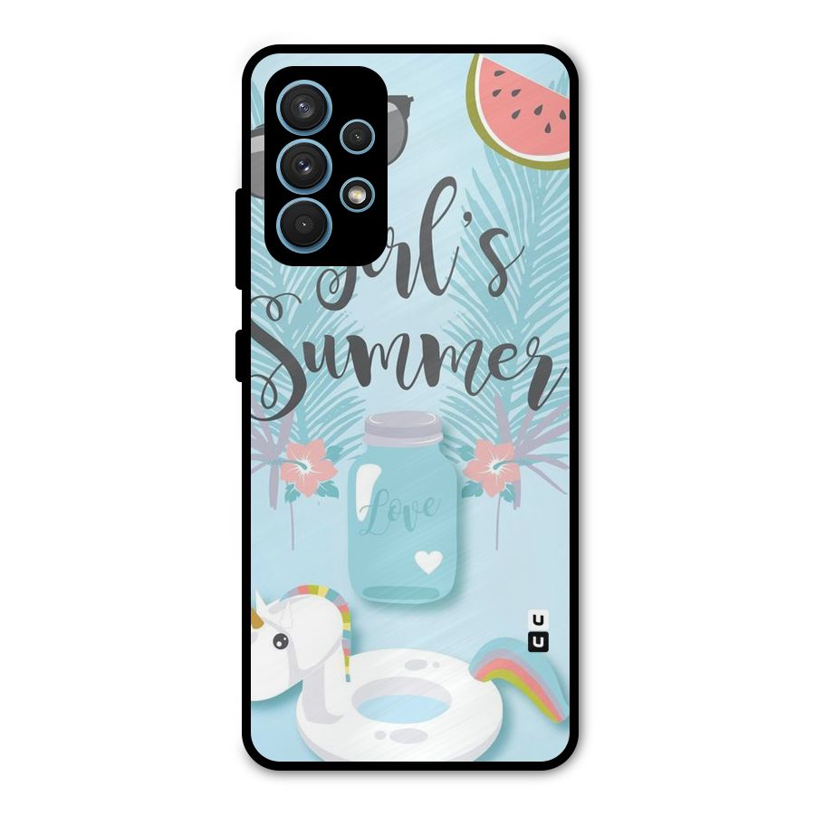 Girls Summer Metal Back Case for Galaxy A32