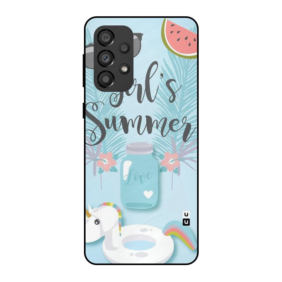 Girls Summer Metal Back Case for Galaxy A33 5G
