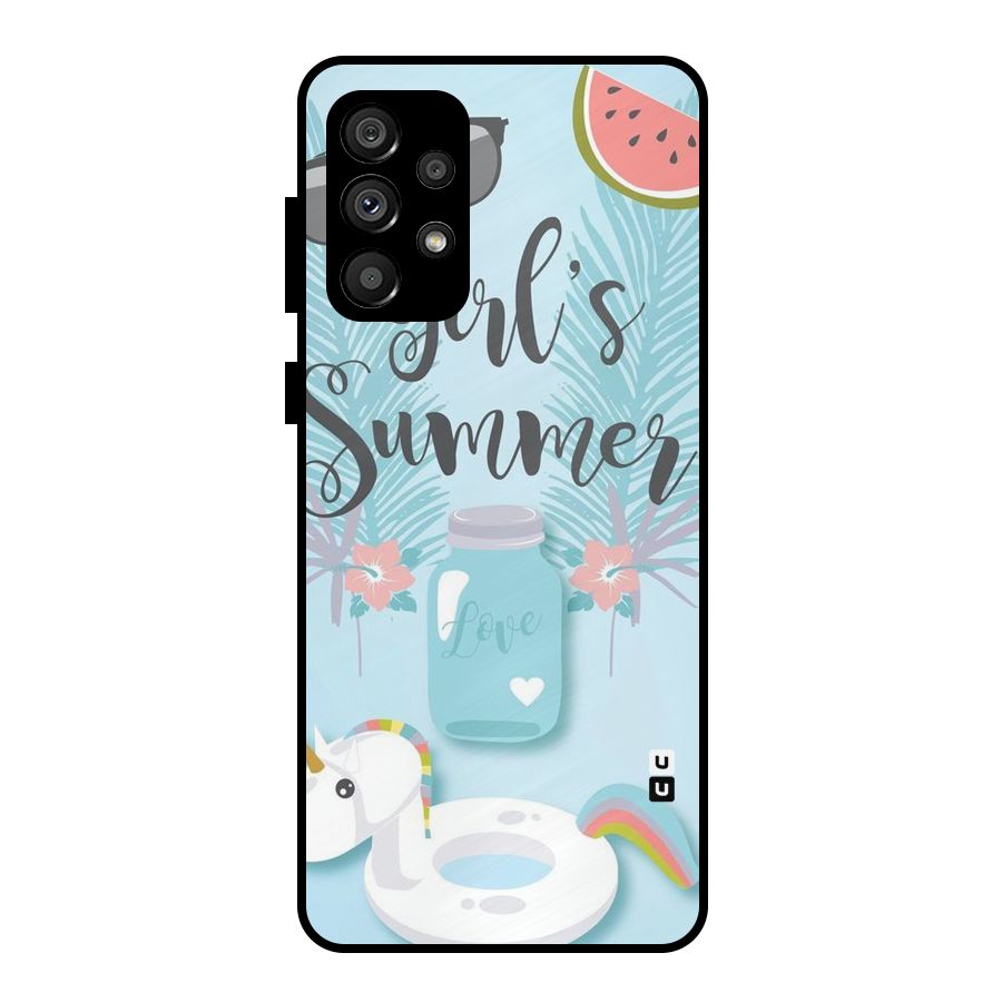 Girls Summer Metal Back Case for Galaxy A73 5G