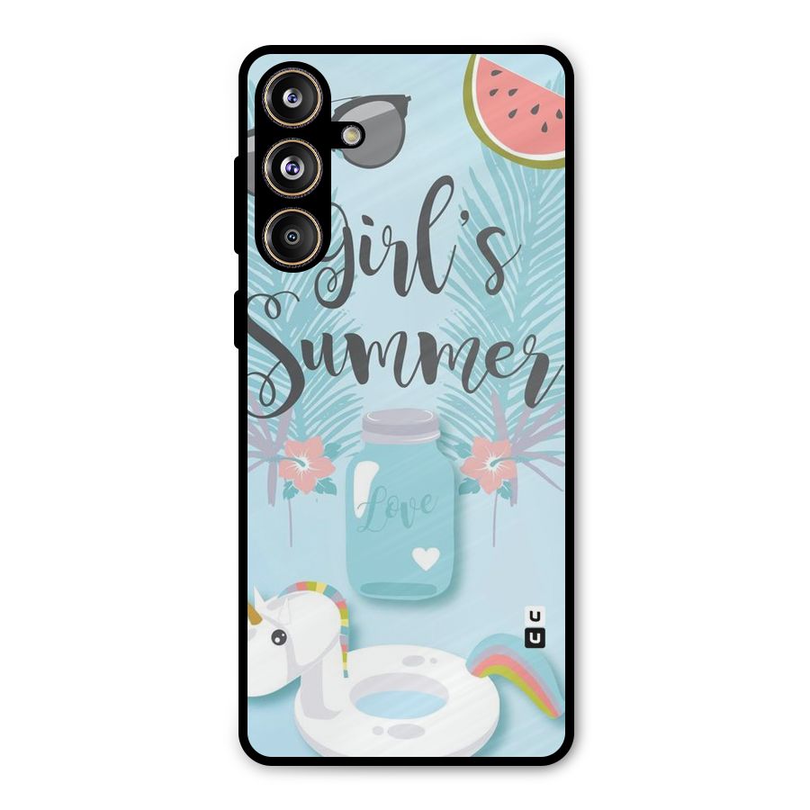 Girls Summer Metal Back Case for Galaxy F55