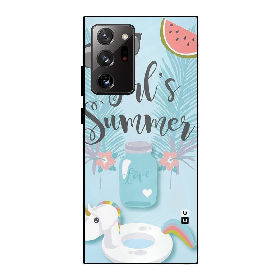 Girls Summer Metal Back Case for Galaxy Note 20 Ultra