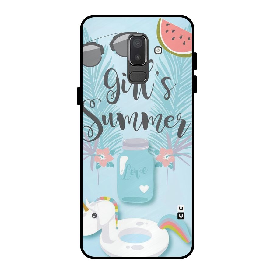 Girls Summer Metal Back Case for Galaxy On8 (2018)