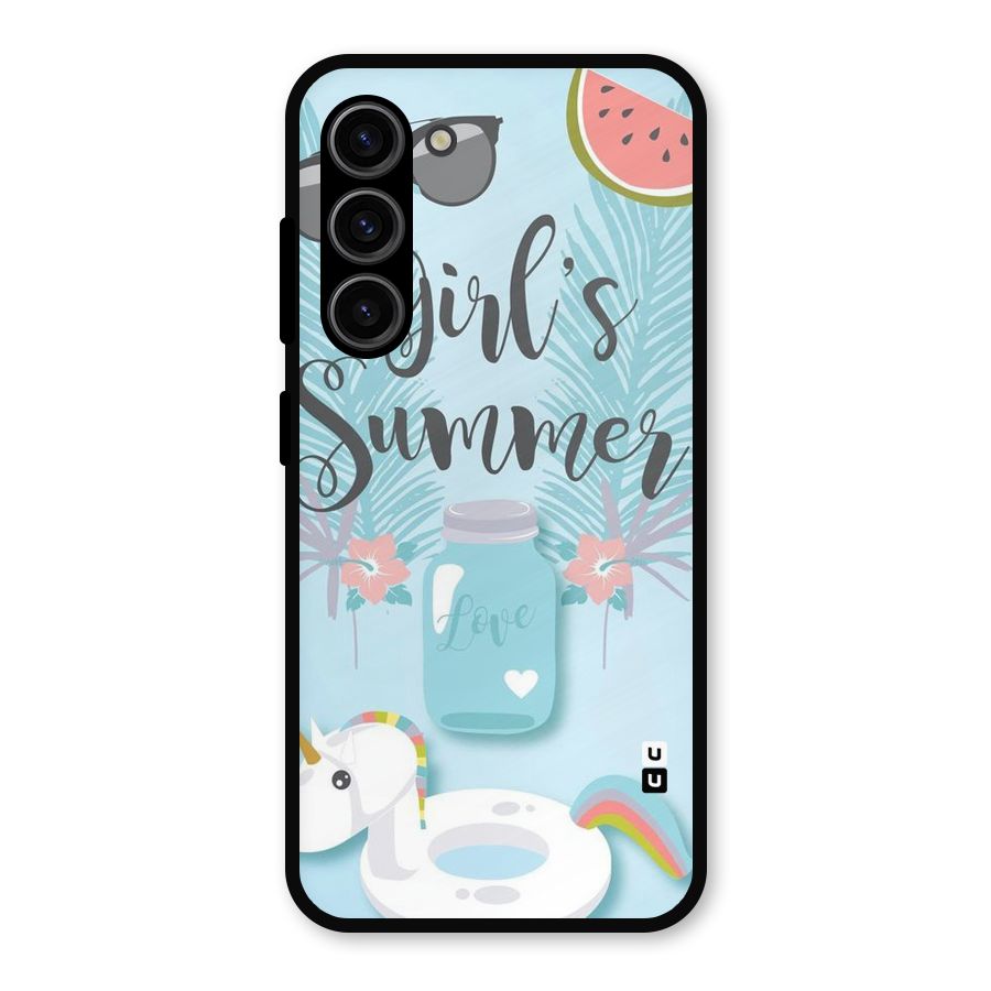 Girls Summer Metal Back Case for Galaxy S23