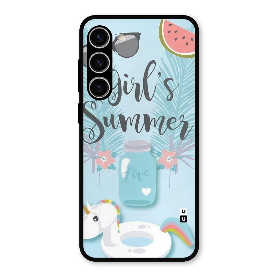 Girls Summer Metal Back Case for Galaxy S23 Plus
