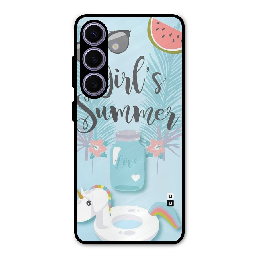 Girls Summer Metal Back Case for Galaxy S24