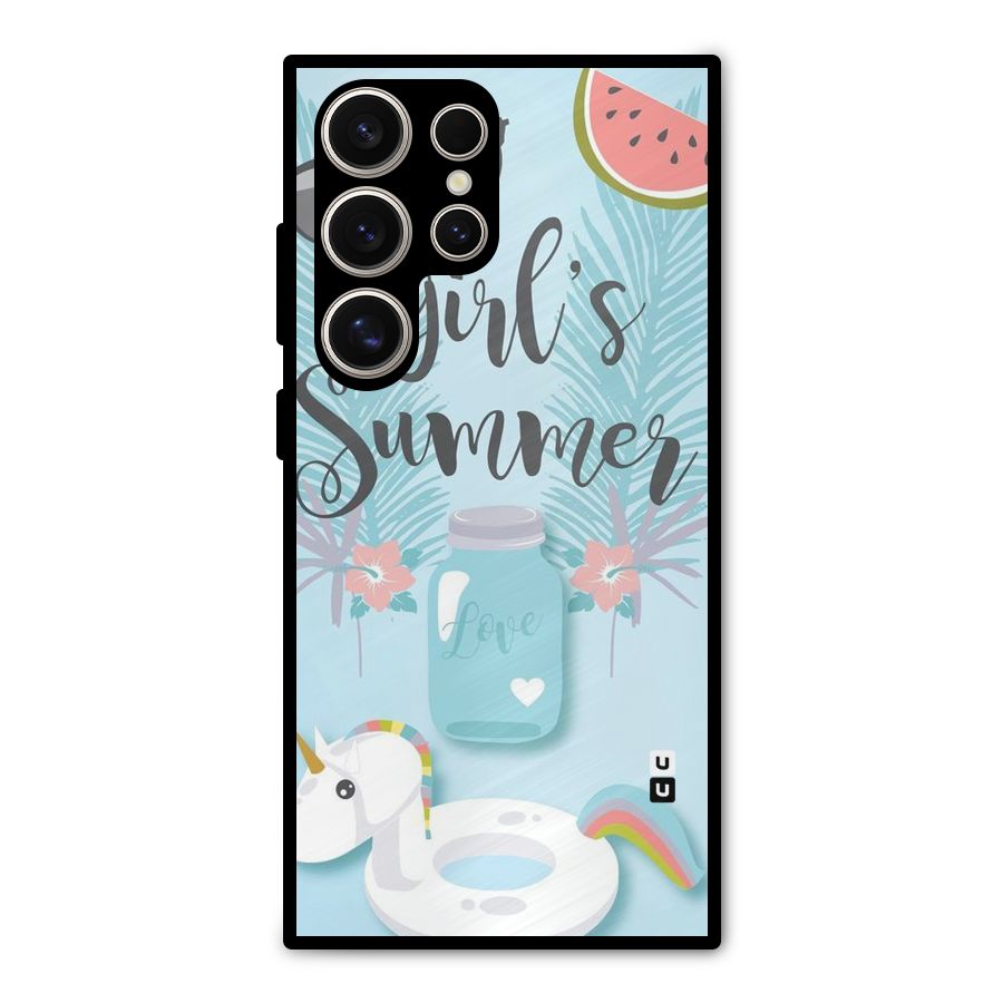 Girls Summer Metal Back Case for Galaxy S24 Ultra