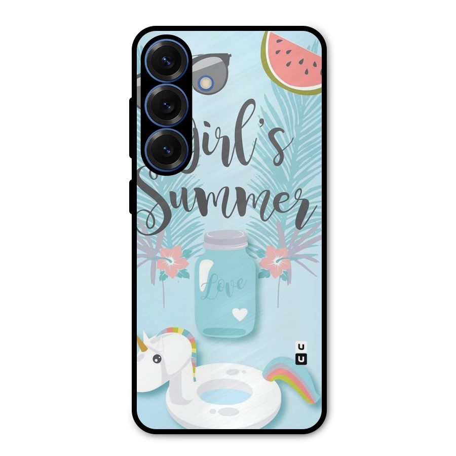 Girls Summer Metal Back Case for Galaxy S25
