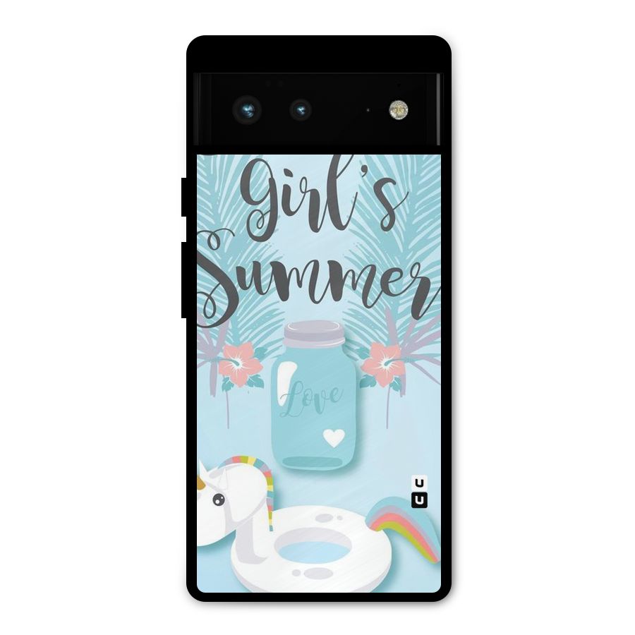 Girls Summer Metal Back Case for Google Pixel 6