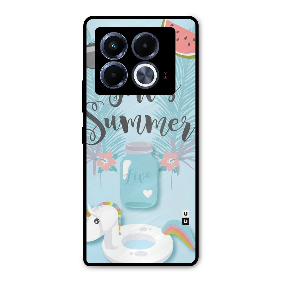 Girls Summer Metal Back Case for Infinix Note 40 5G