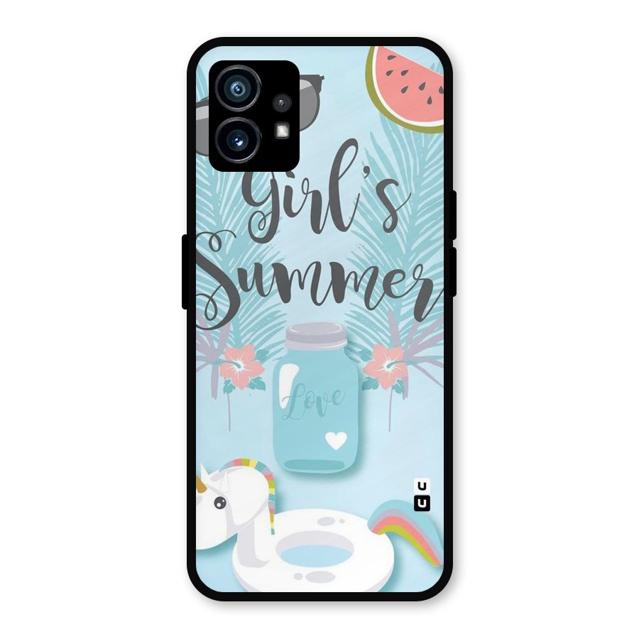 Girls Summer Metal Back Case for Nothing Phone 1
