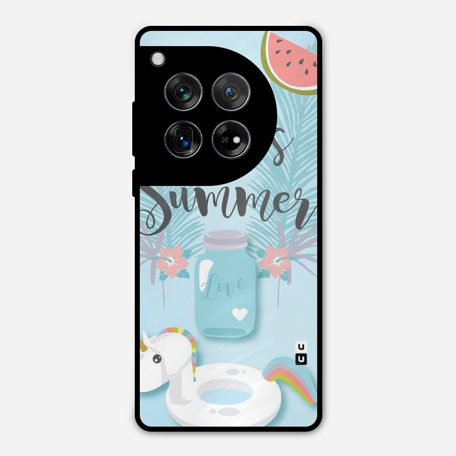 Girls Summer Metal Back Case for OnePlus 12