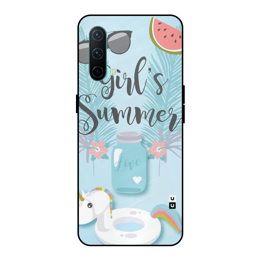 Girls Summer Metal Back Case for OnePlus Nord CE 5G