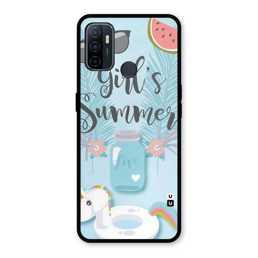 Girls Summer Metal Back Case for Oppo A53
