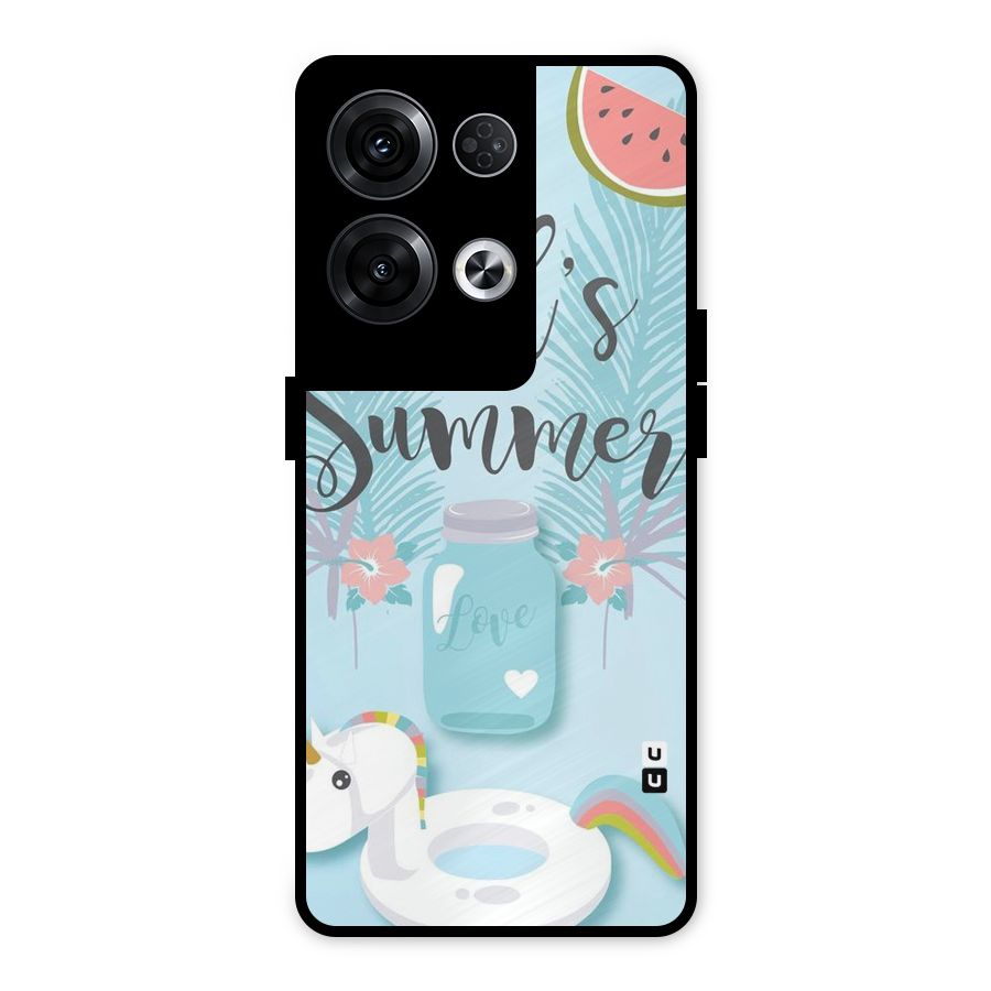 Girls Summer Metal Back Case for Oppo Reno8 Pro 5G