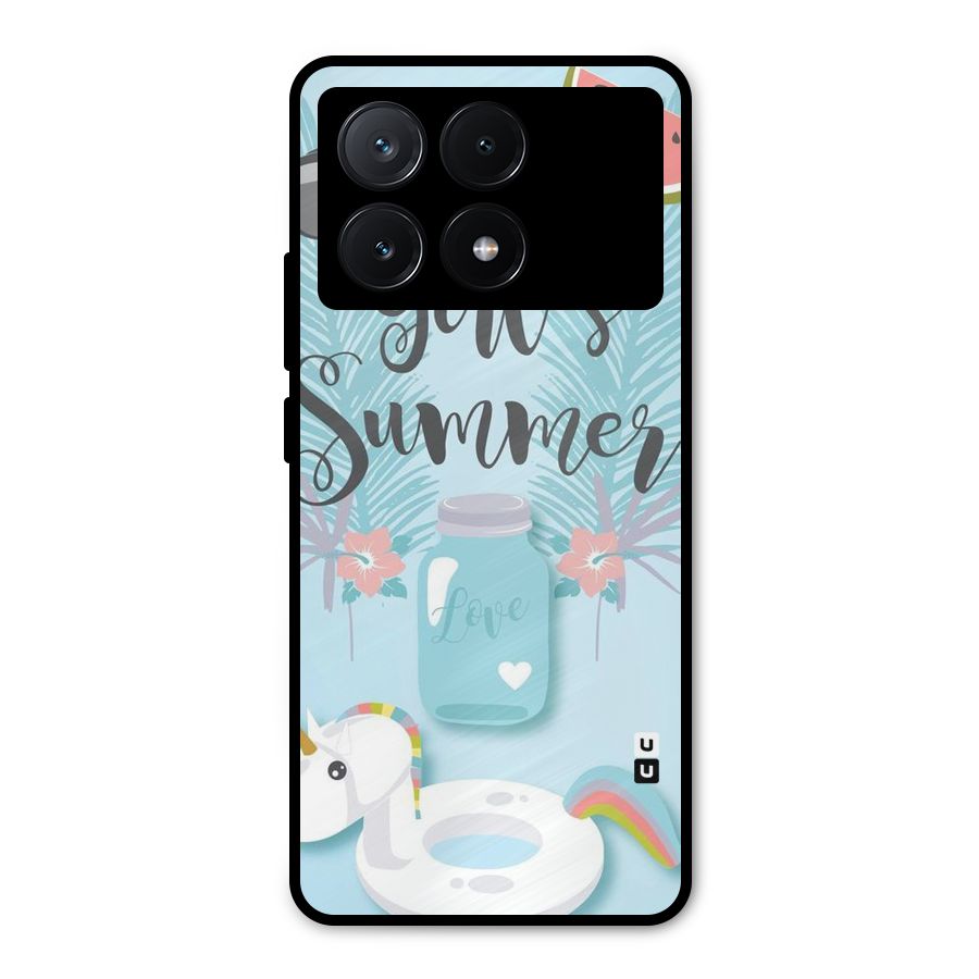 Girls Summer Metal Back Case for Poco X6 Pro