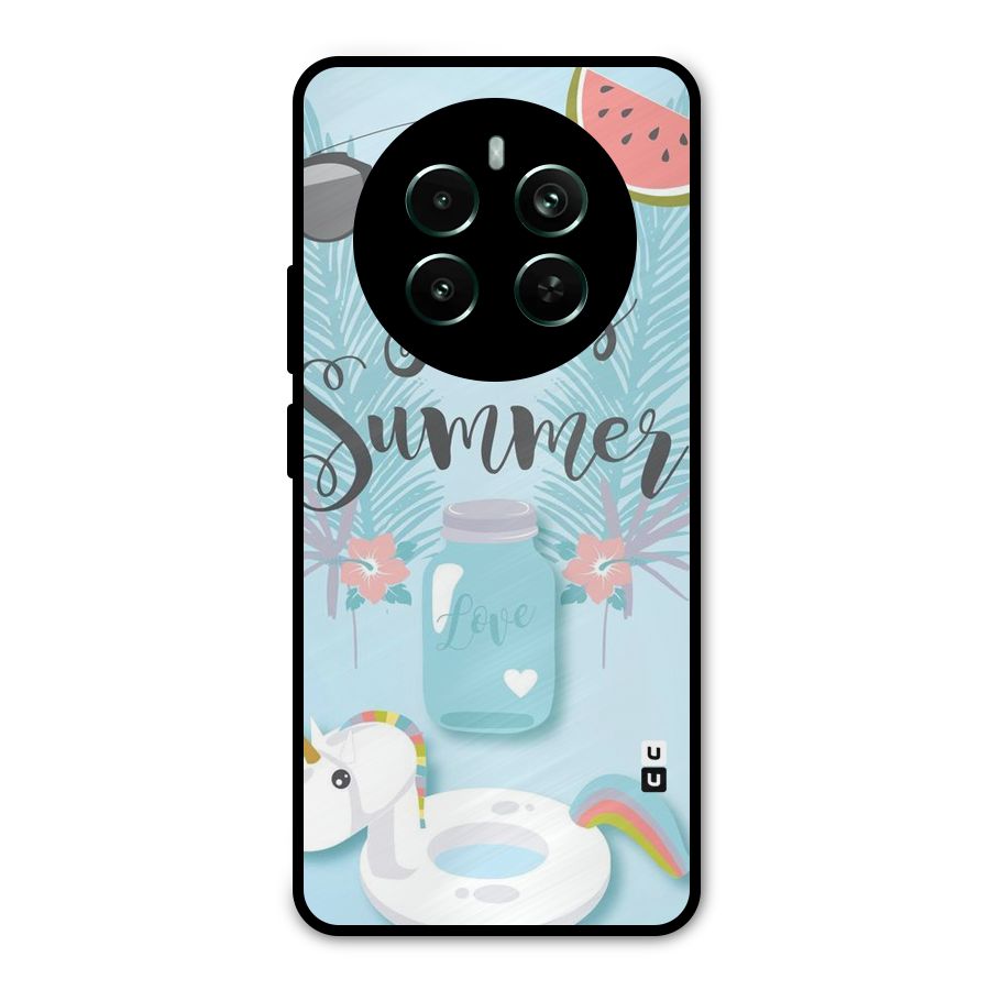 Girls Summer Metal Back Case for Realme 12 Pro Plus