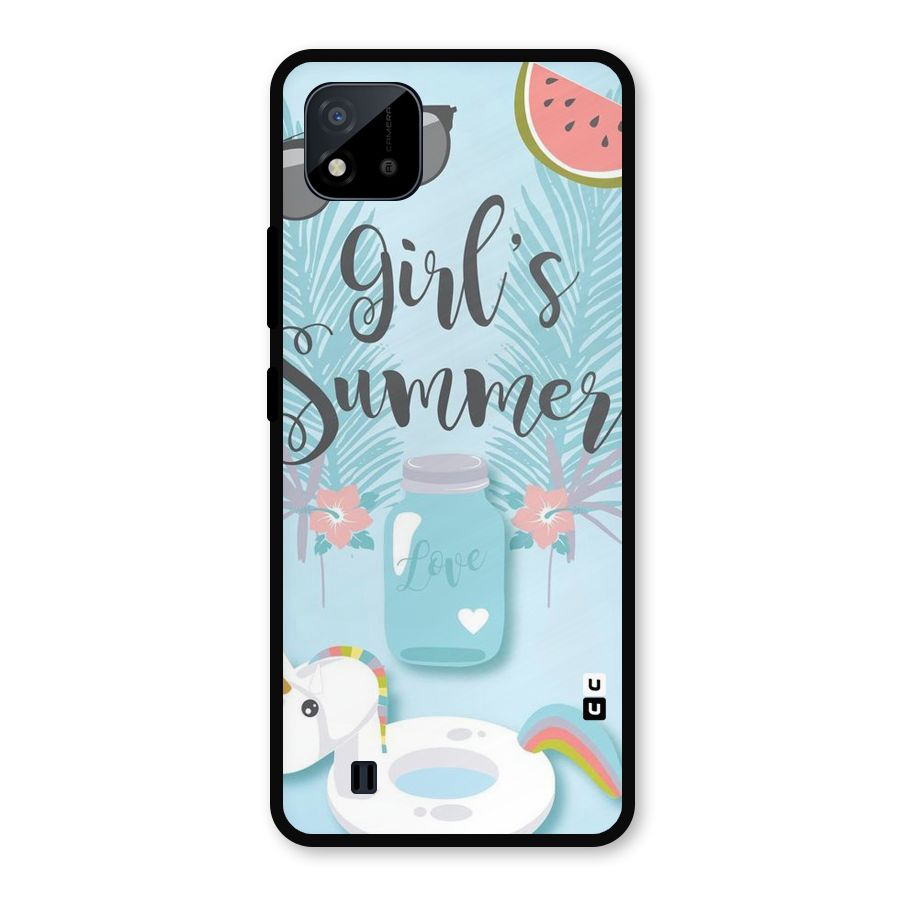 Girls Summer Metal Back Case for Realme C11 2021