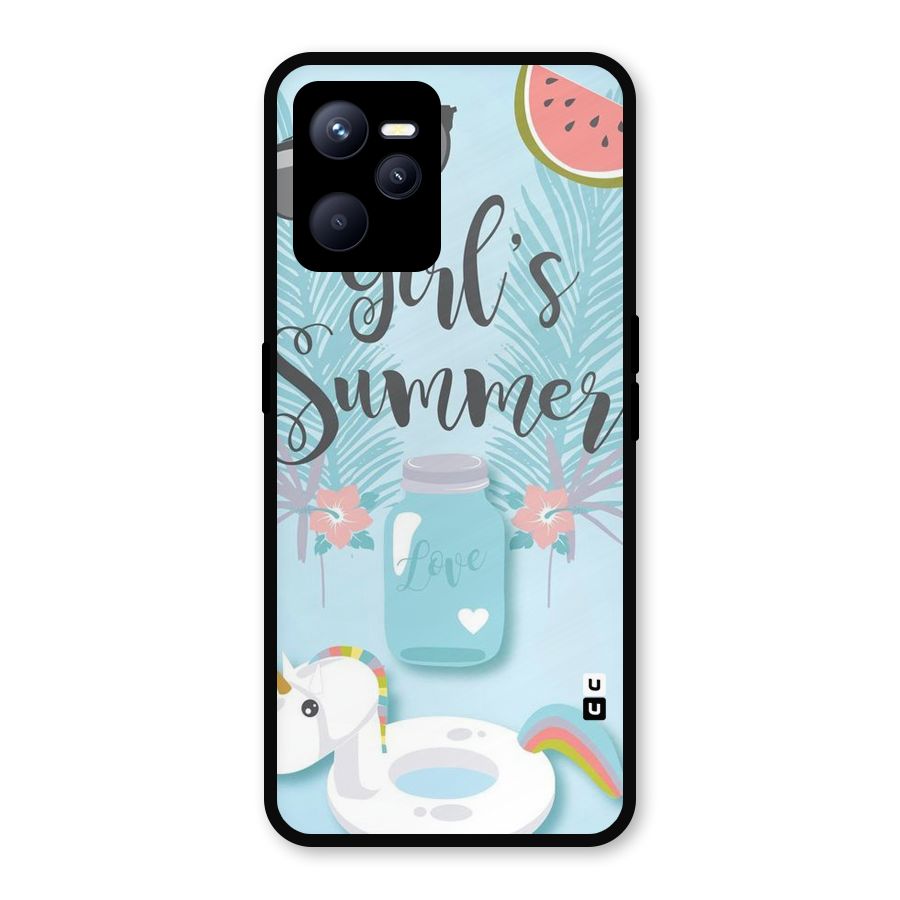 Girls Summer Metal Back Case for Realme C35