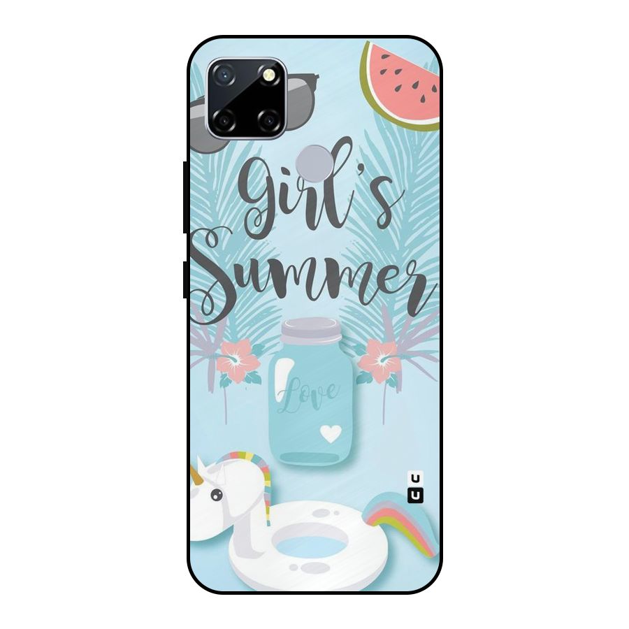 Girls Summer Metal Back Case for Realme Narzo 20