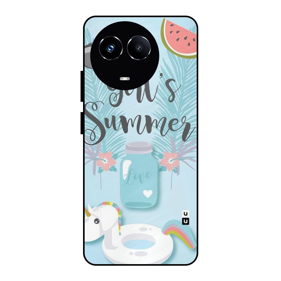 Girls Summer Metal Back Case for Realme Narzo 60X