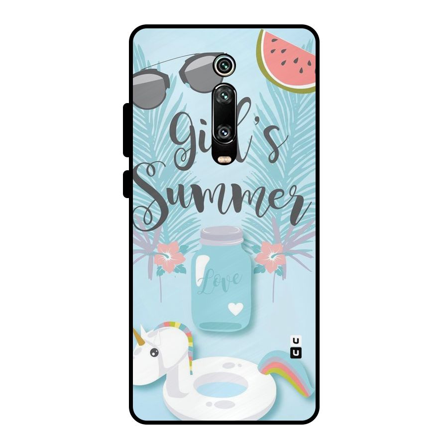 Girls Summer Metal Back Case for Redmi K20 Pro