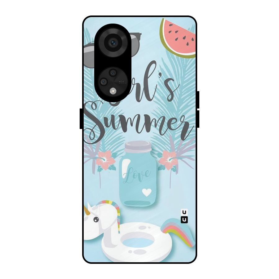 Girls Summer Metal Back Case for Reno8 T 5G