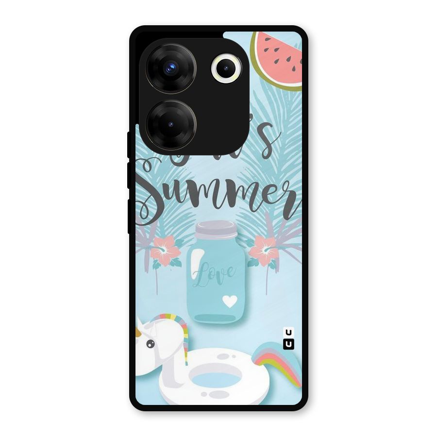 Girls Summer Metal Back Case for Tecno Camon 20