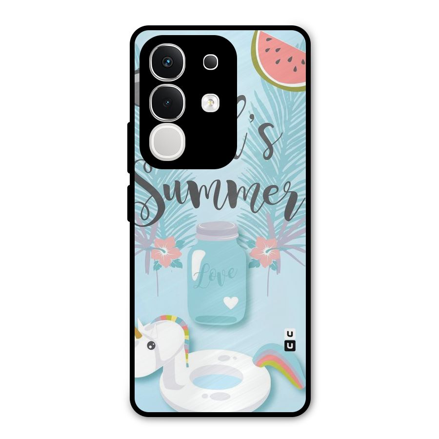 Girls Summer Metal Back Case for Vivo T4x