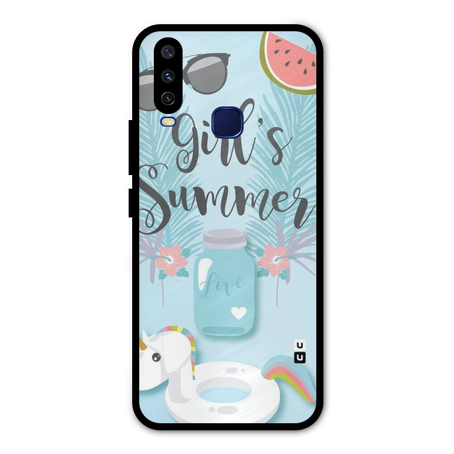Girls Summer Metal Back Case for Vivo V17