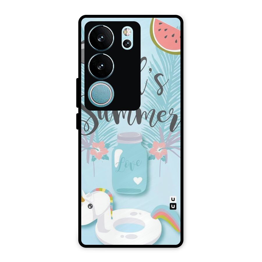 Girls Summer Metal Back Case for Vivo V29 Pro