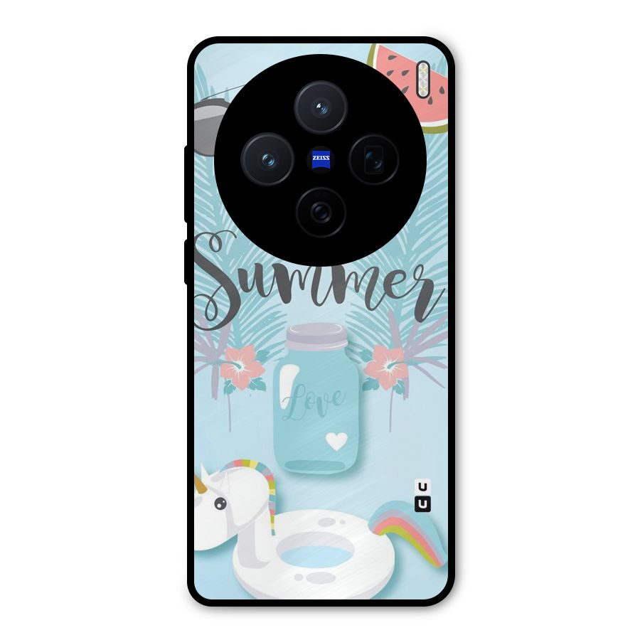 Girls Summer Metal Back Case for Vivo X200