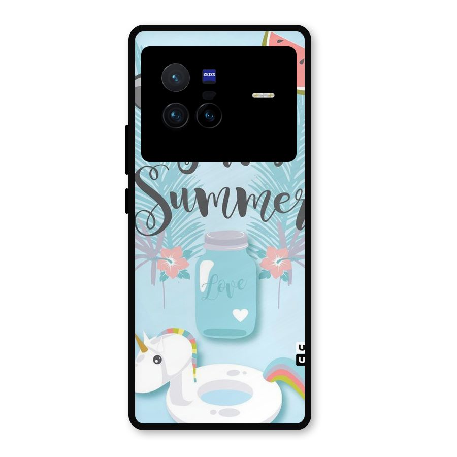 Girls Summer Metal Back Case for Vivo X80