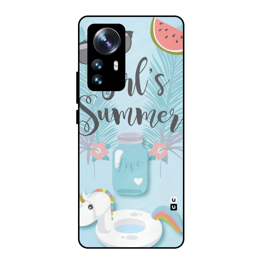 Girls Summer Metal Back Case for Xiaomi 12 Pro