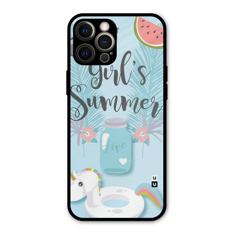 Girls Summer Metal Back Case for iPhone 12 Pro Max