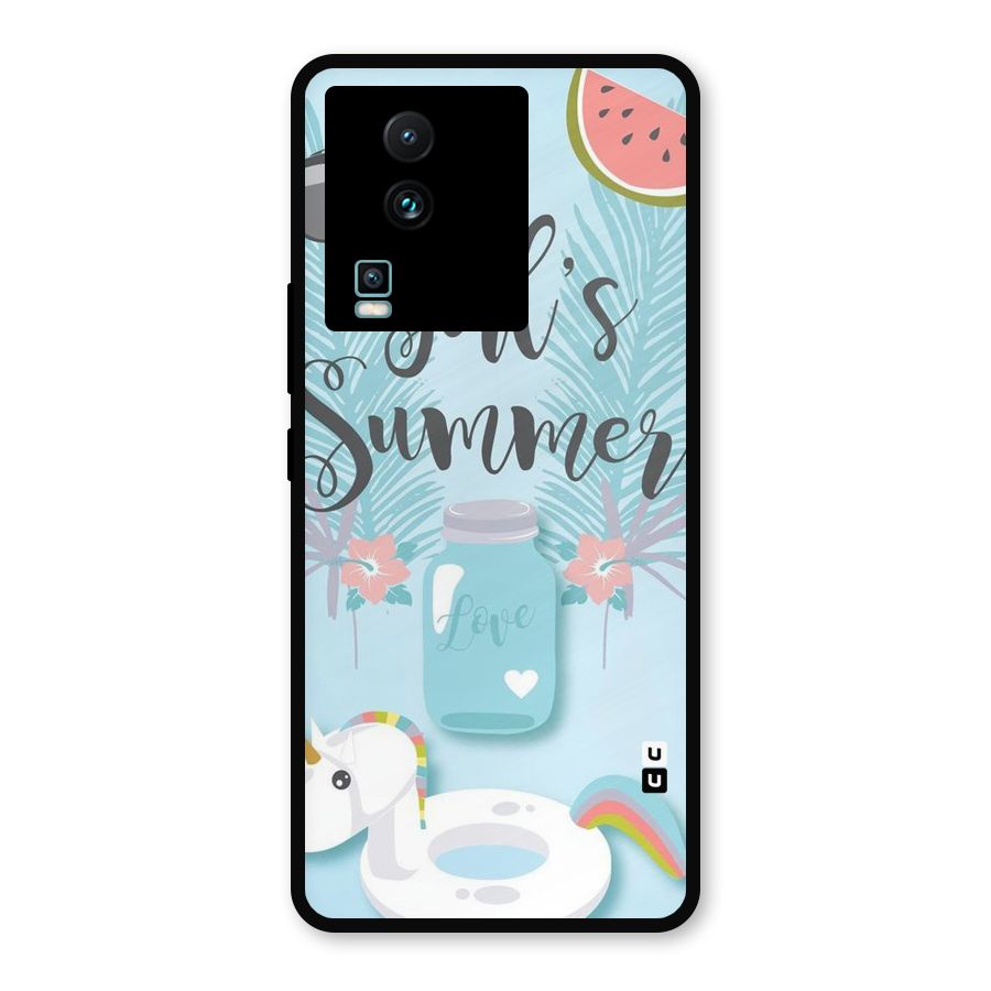 Girls Summer Metal Back Case for iQOO Neo 7
