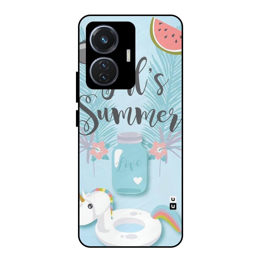 Girls Summer Metal Back Case for iQOO Z6 44W