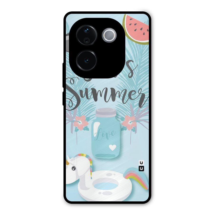 Girls Summer Metal Back Case for iQOO Z9s Pro