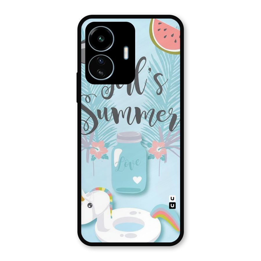 Girls Summer Metal Back Case for vivo iQOO Z6 Lite 5G