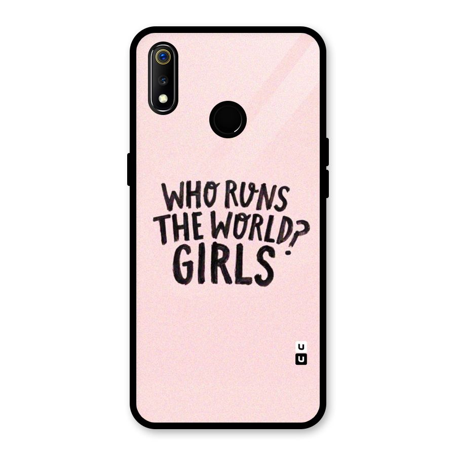 Girls World Glass Back Case for Realme 3i