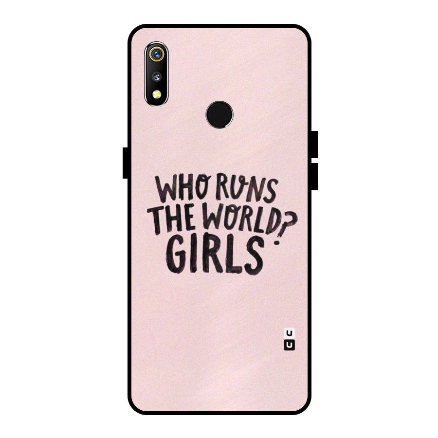 Girls World Metal Back Case for Realme 3i
