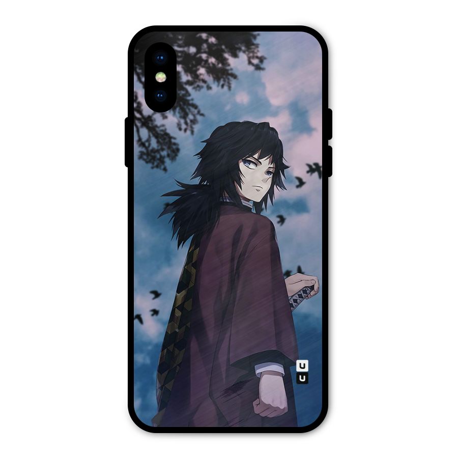 Giyu Tomioka Waiting Metal Back Case for iPhone XS