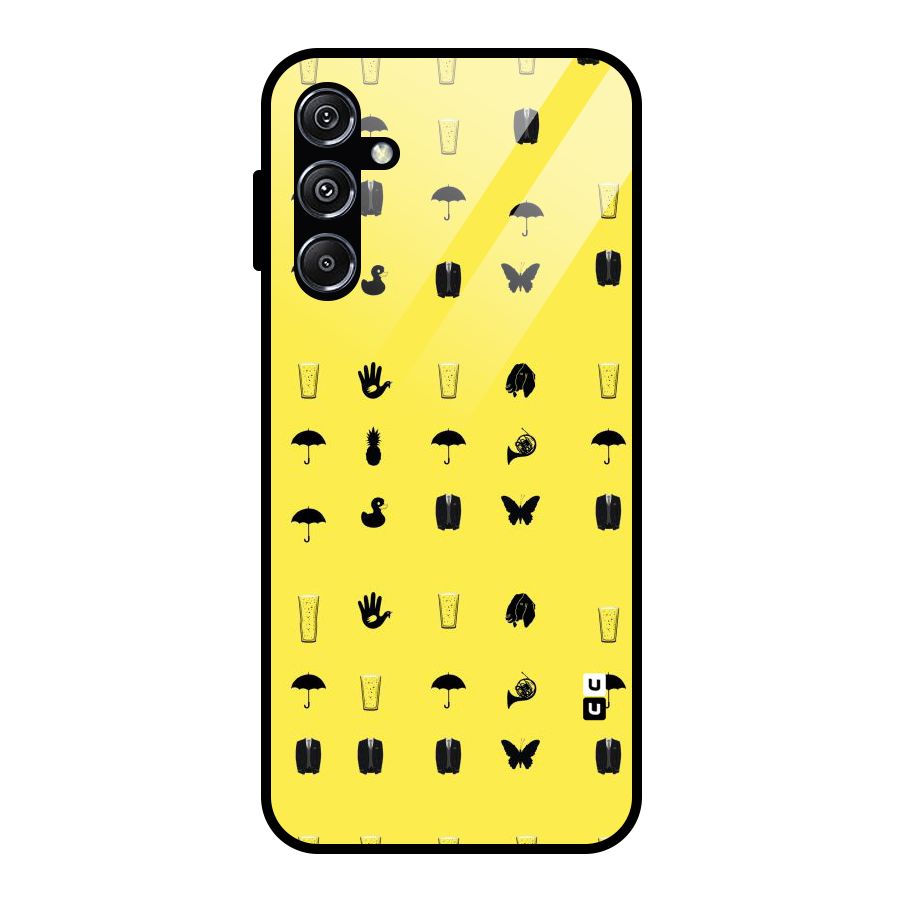 Glass Pattern Glass Back Case for Galaxy M34 5G