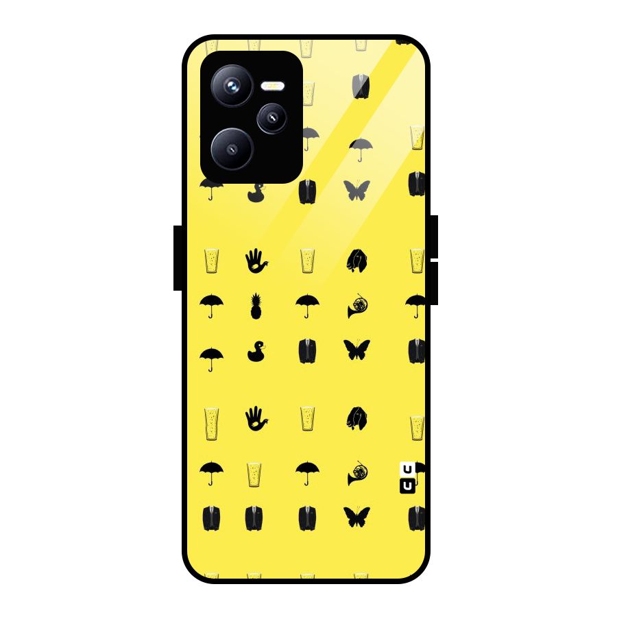 Glass Pattern Glass Back Case for Realme C35